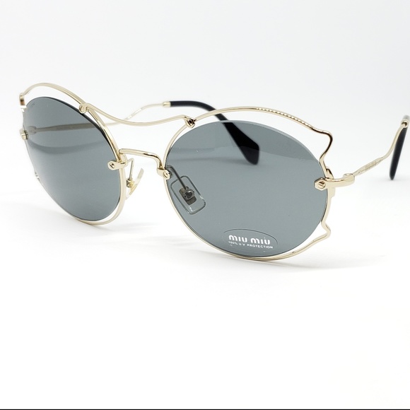 Miu Miu Sunglasses Butterfly Pale Gold Frame - Picture 4 of 8